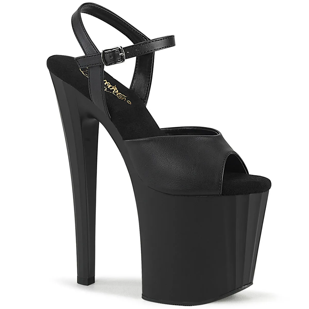 7 Inch Heel ENCHANT-709 Black PU