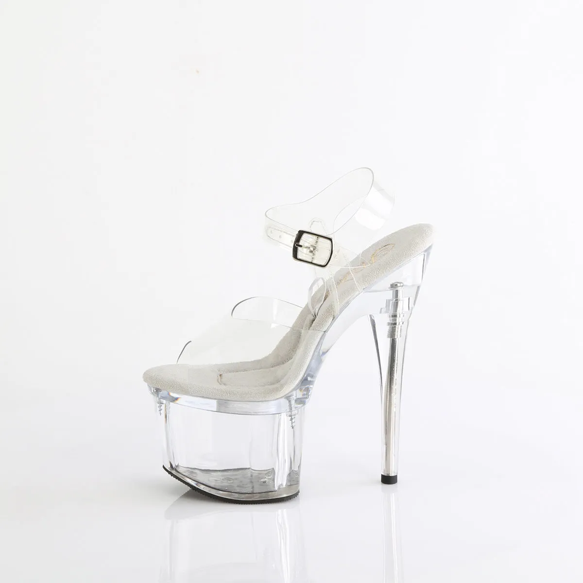 7 Inch Heel TREASURE-708EST Clear