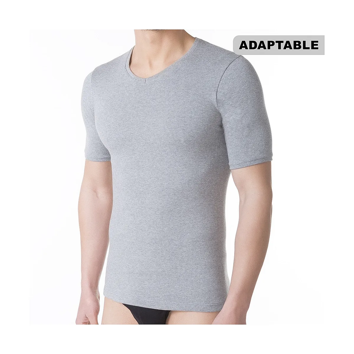 9268 ADAPTABLE FABRIC SHORT SLEEVE UNDERSHIRT. V NECK. WINTER FABRIC