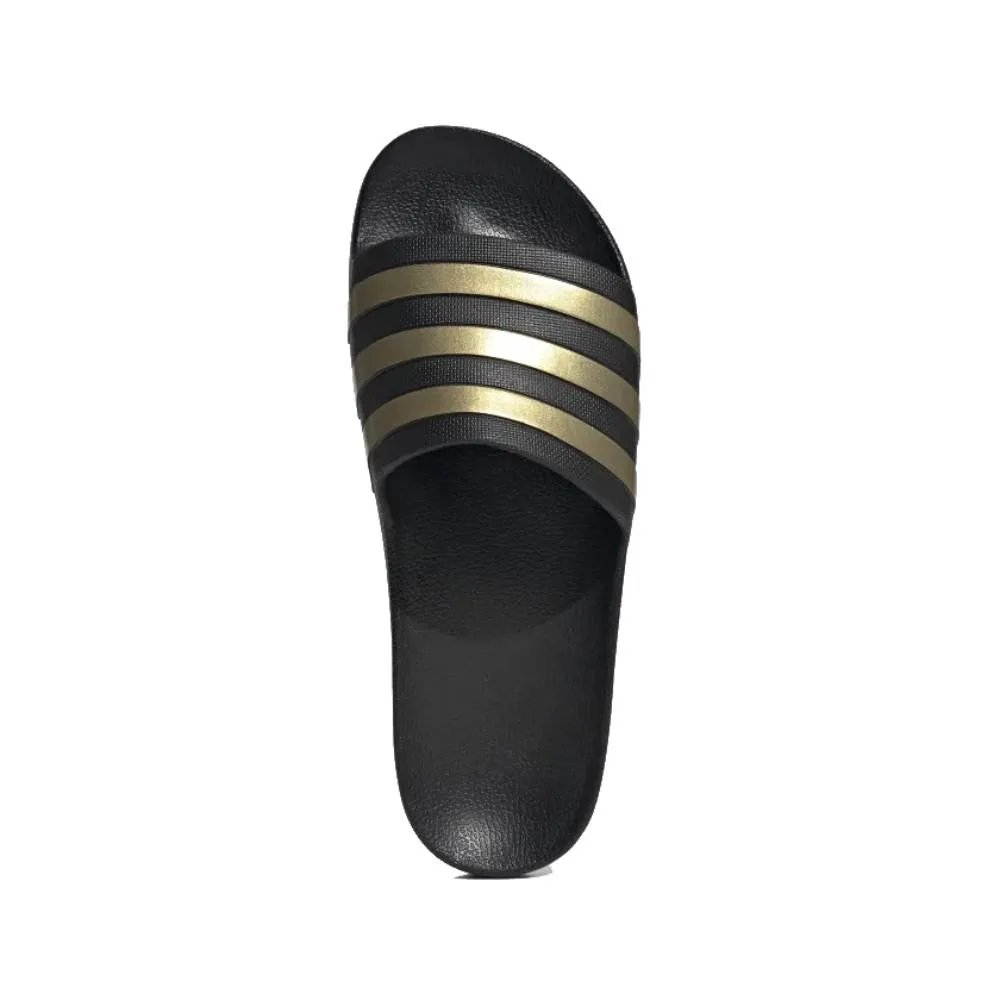 Adidas Men's Adilette Aqua Slide (Core Black/Gold Metallic/Core Black)