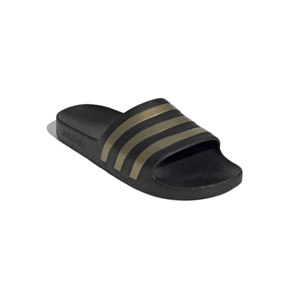 Adidas Men's Adilette Aqua Slide (Core Black/Gold Metallic/Core Black)