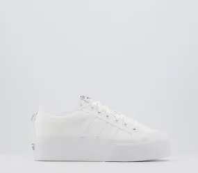 adidas Nizza Platform - White, UK Size 4