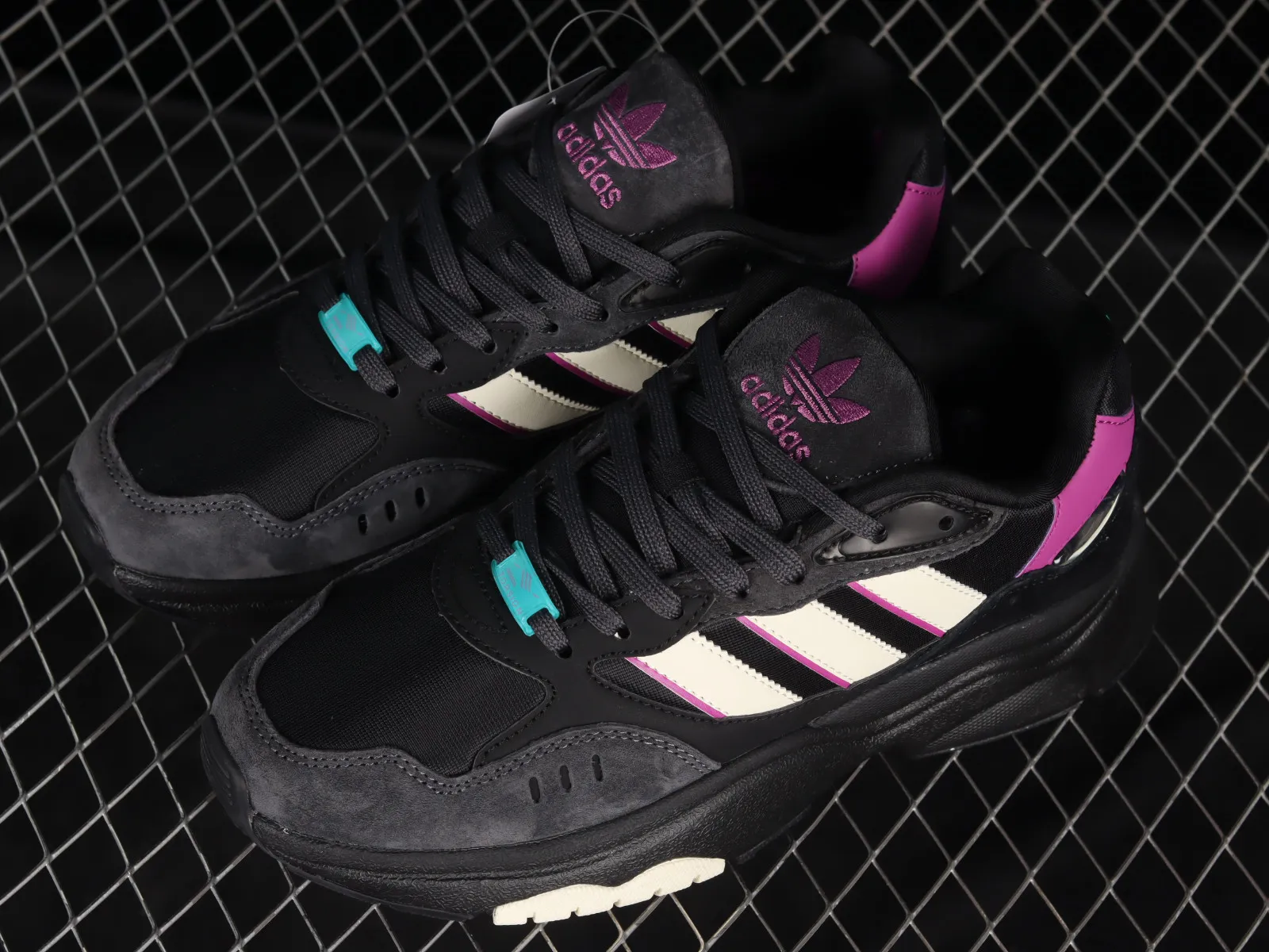 Adidas Originals Retropy F90 Core Black Purple Green HP8020