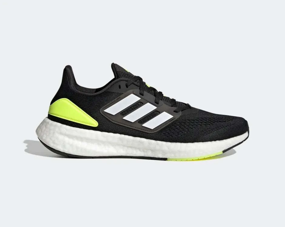 Adidas Pure Boost 22 Core Black Cloud White Solar Yellow HQ1449