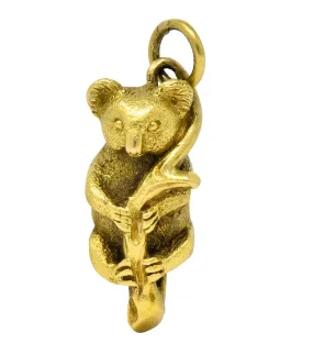 Contemporary 18 Karat Green Gold Realistic Koala Pendant Charm