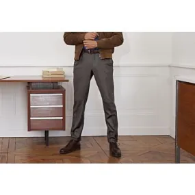 Dark Taupe Herringbone Men's dress trousers - Lelian