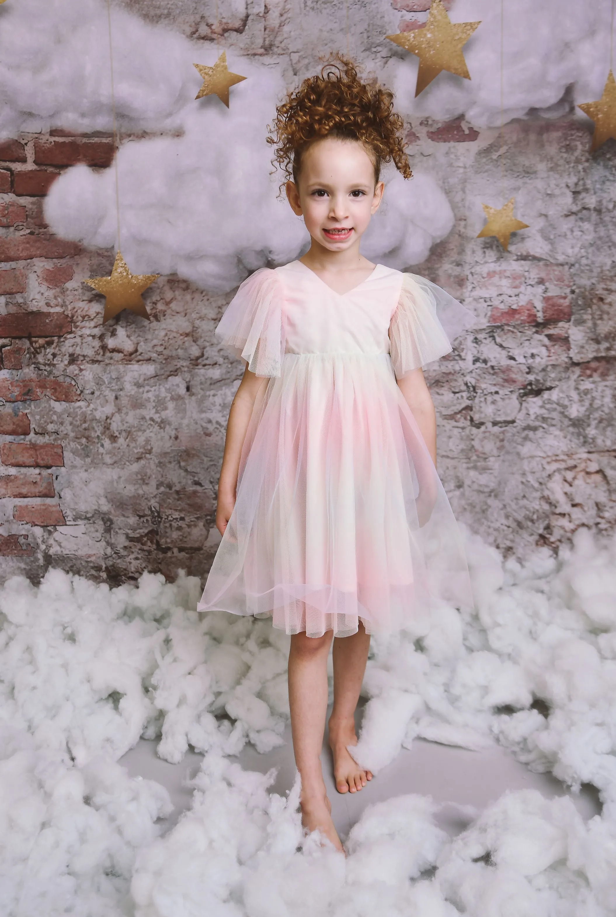 DOLLY UNICORN RAINBOW PASTELS   TULLE PRINCESS DRESS ballet pink