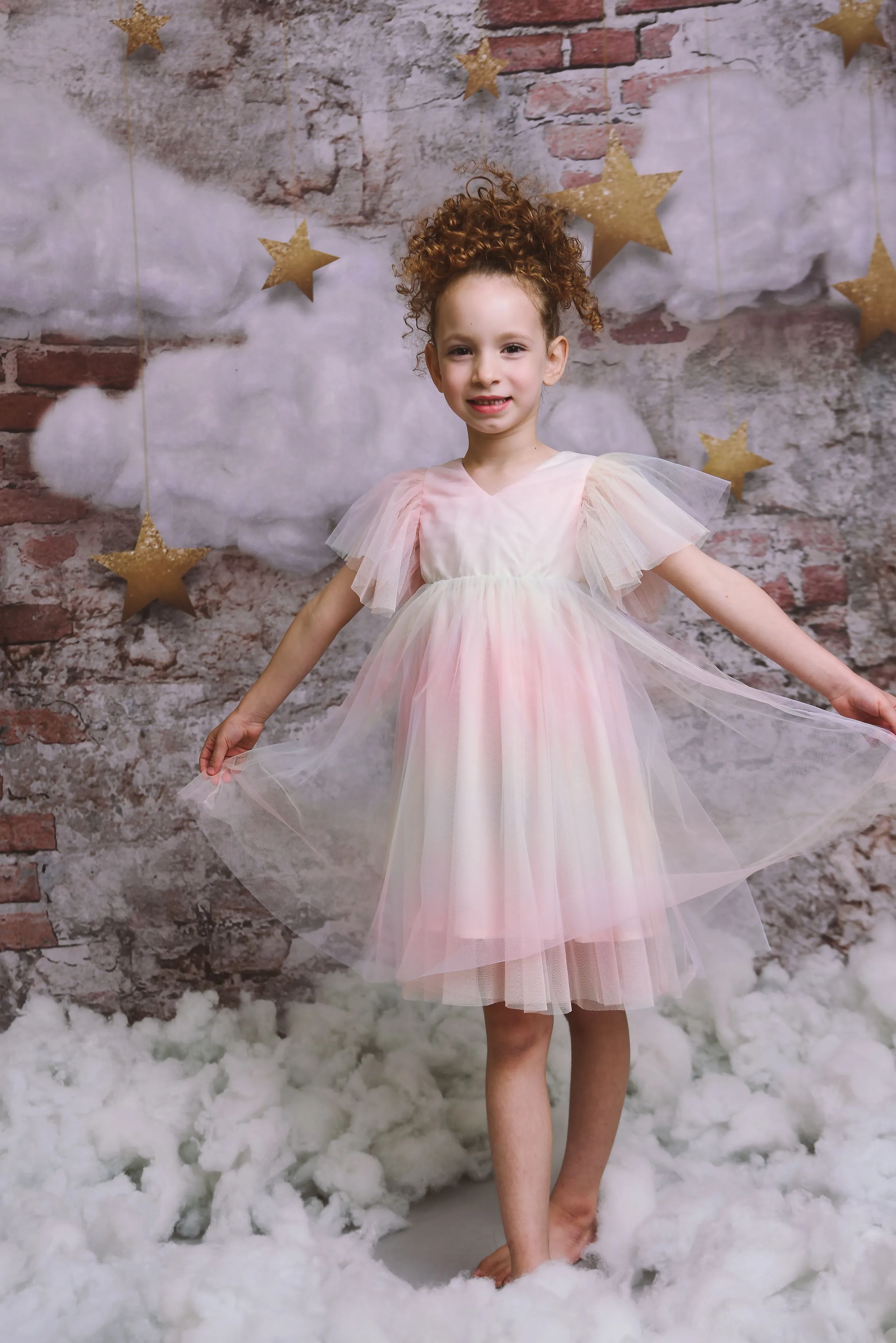 DOLLY UNICORN RAINBOW PASTELS   TULLE PRINCESS DRESS ballet pink