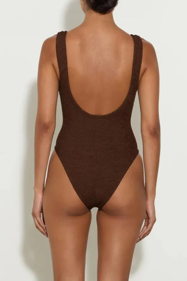 Domino Swim With Fabric Covered Hoops Metallic Chocolate