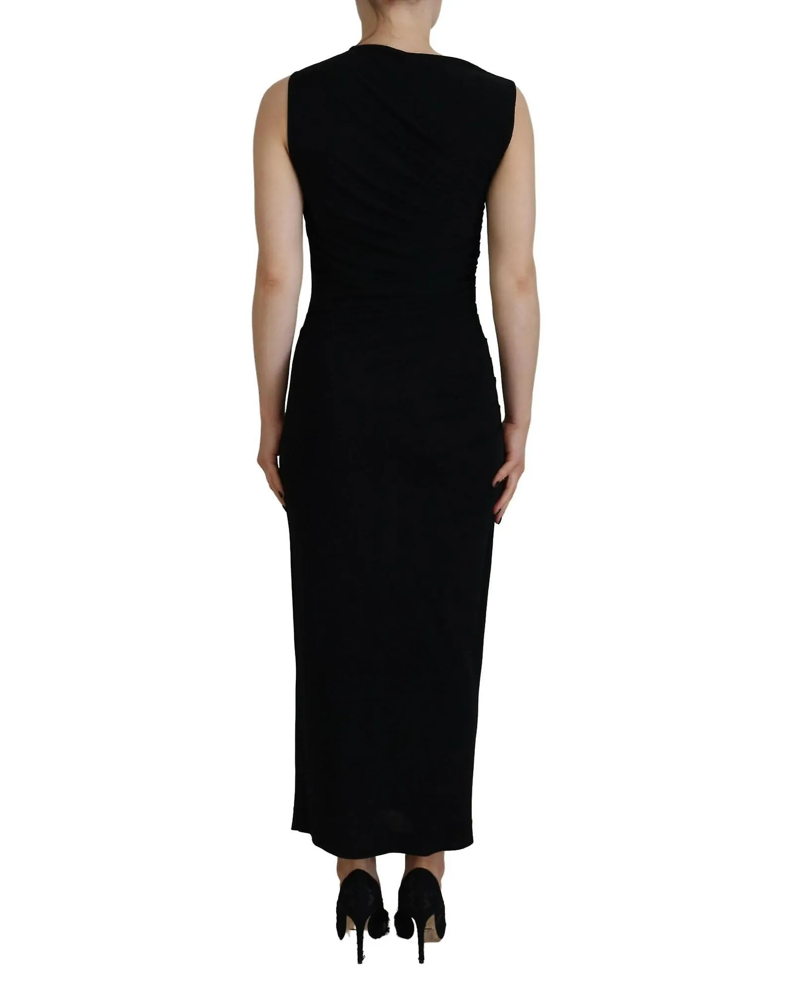 Dsquared² Sleeveless  Ruched Maxi Dress in Viscose Fabric