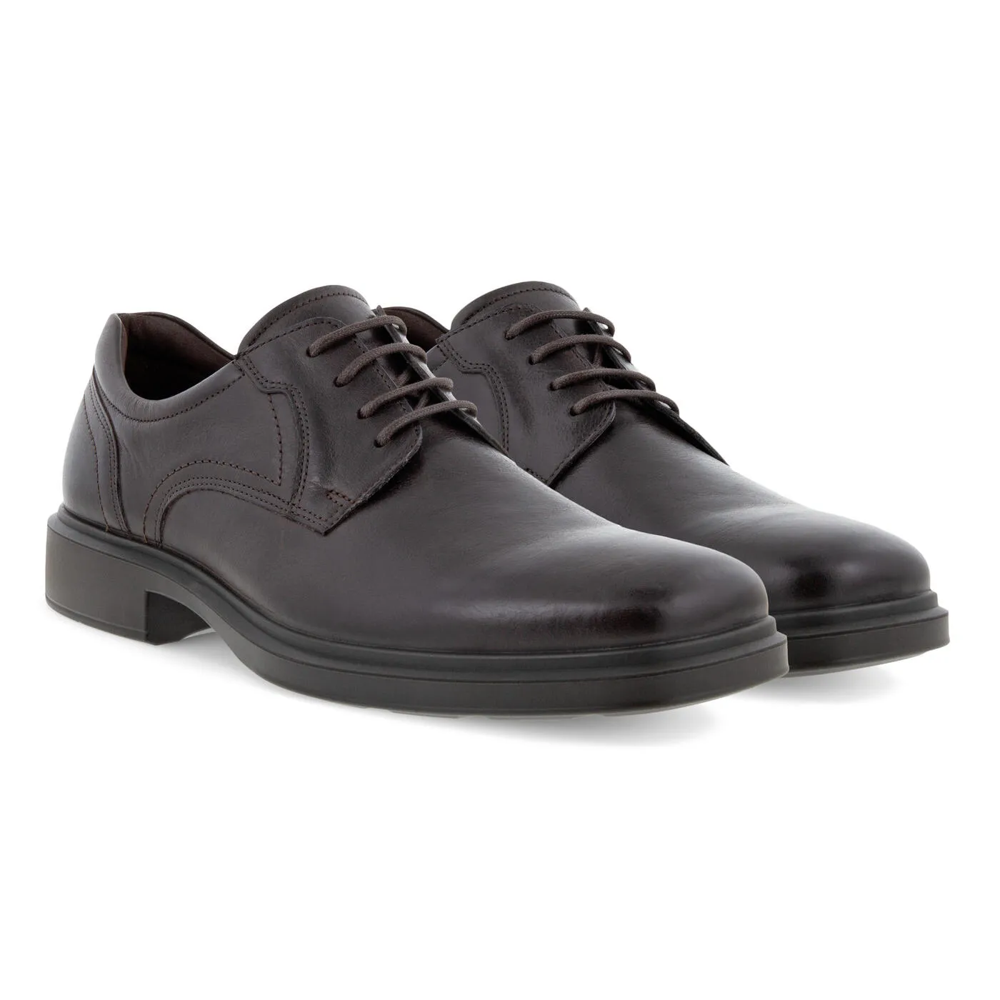 Ecco Mens Helsinki 2.0 Plain Toe Lace Up Dress Shoes- Brown