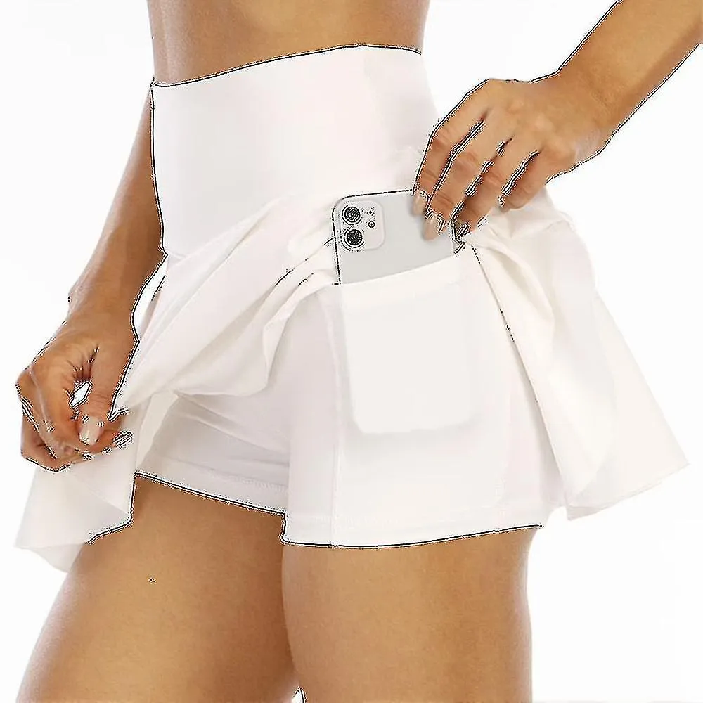 Falda de pantalón deportivo para mujer Falda de carrera con pantalones cortos interiores Falda de hockey de tenis