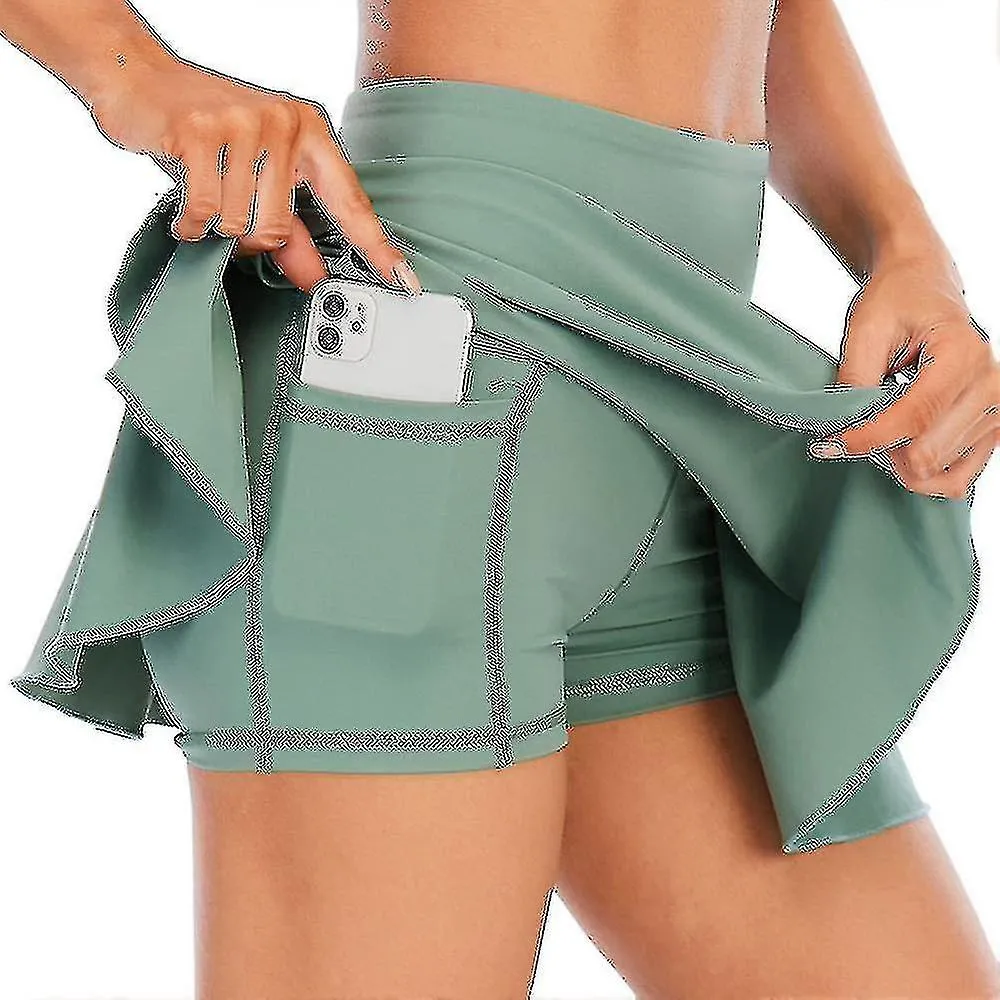 Falda de pantalón deportivo para mujer Falda de carrera con pantalones cortos interiores Falda de hockey de tenis