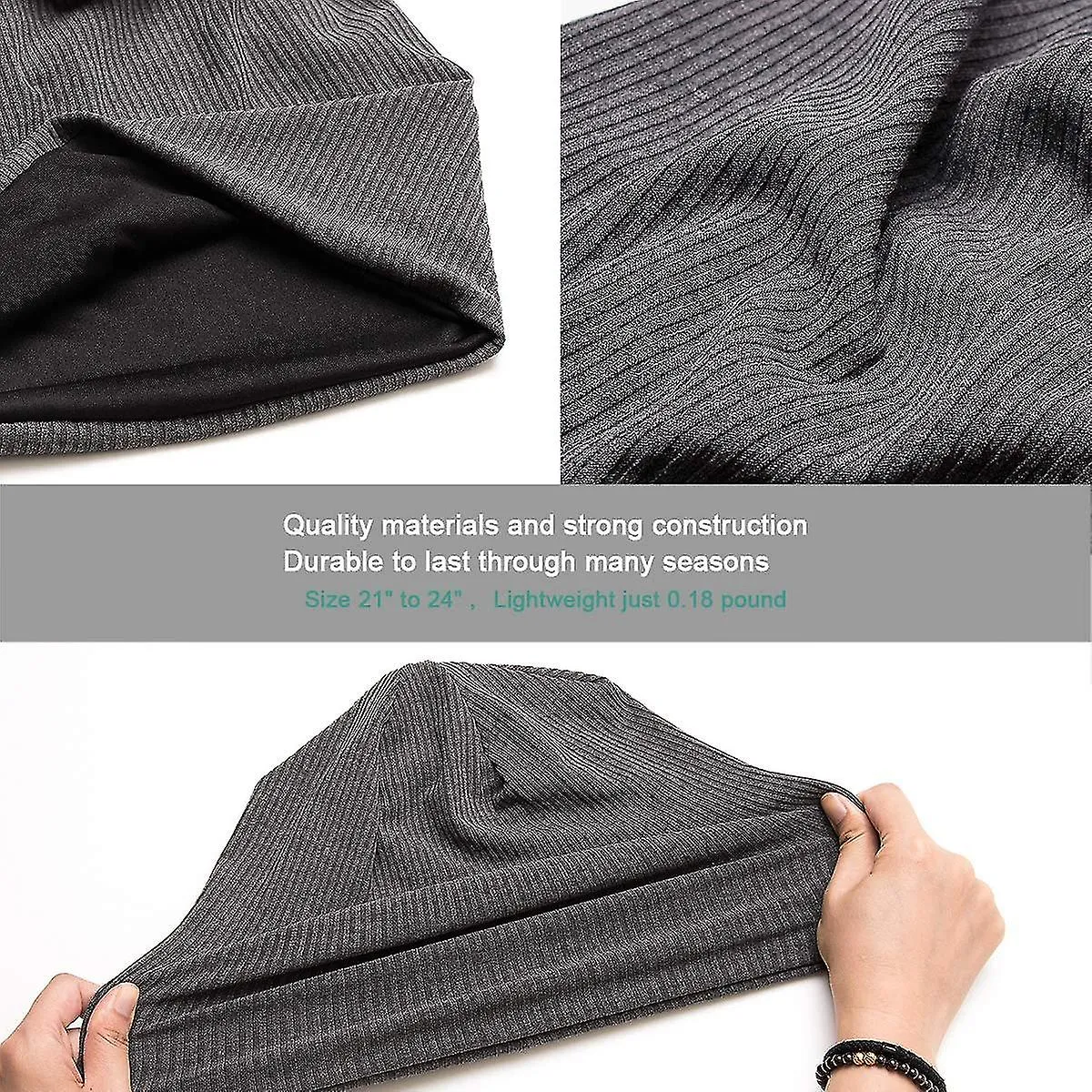 Fashion Beanie High Quality Knitted Fabric (gray)