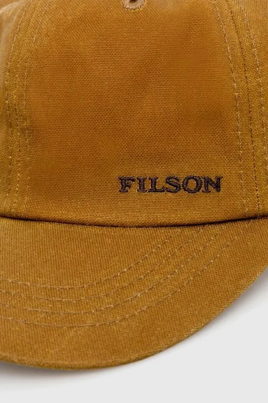 Filson cotton baseball cap Oil Tin Low Profile Logge brown color smooth FMACC0145