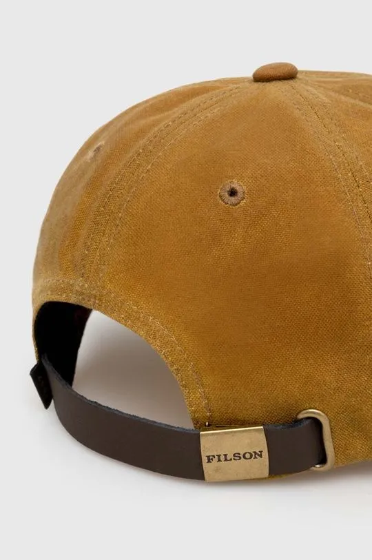 Filson cotton baseball cap Oil Tin Low Profile Logge brown color smooth FMACC0145