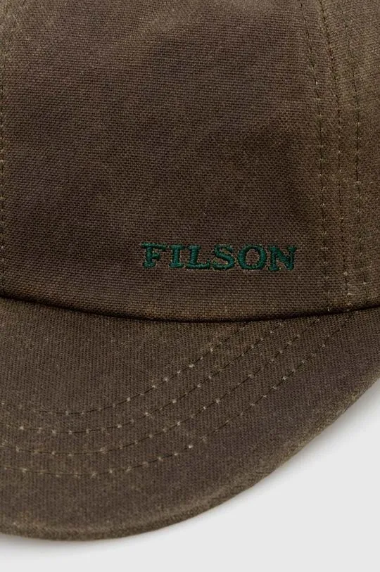 Filson cotton baseball cap Oil Tin Low Profile Logge green color smooth FMACC0145