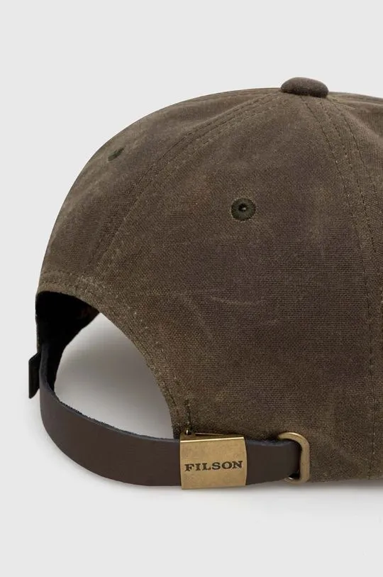 Filson cotton baseball cap Oil Tin Low Profile Logge green color smooth FMACC0145