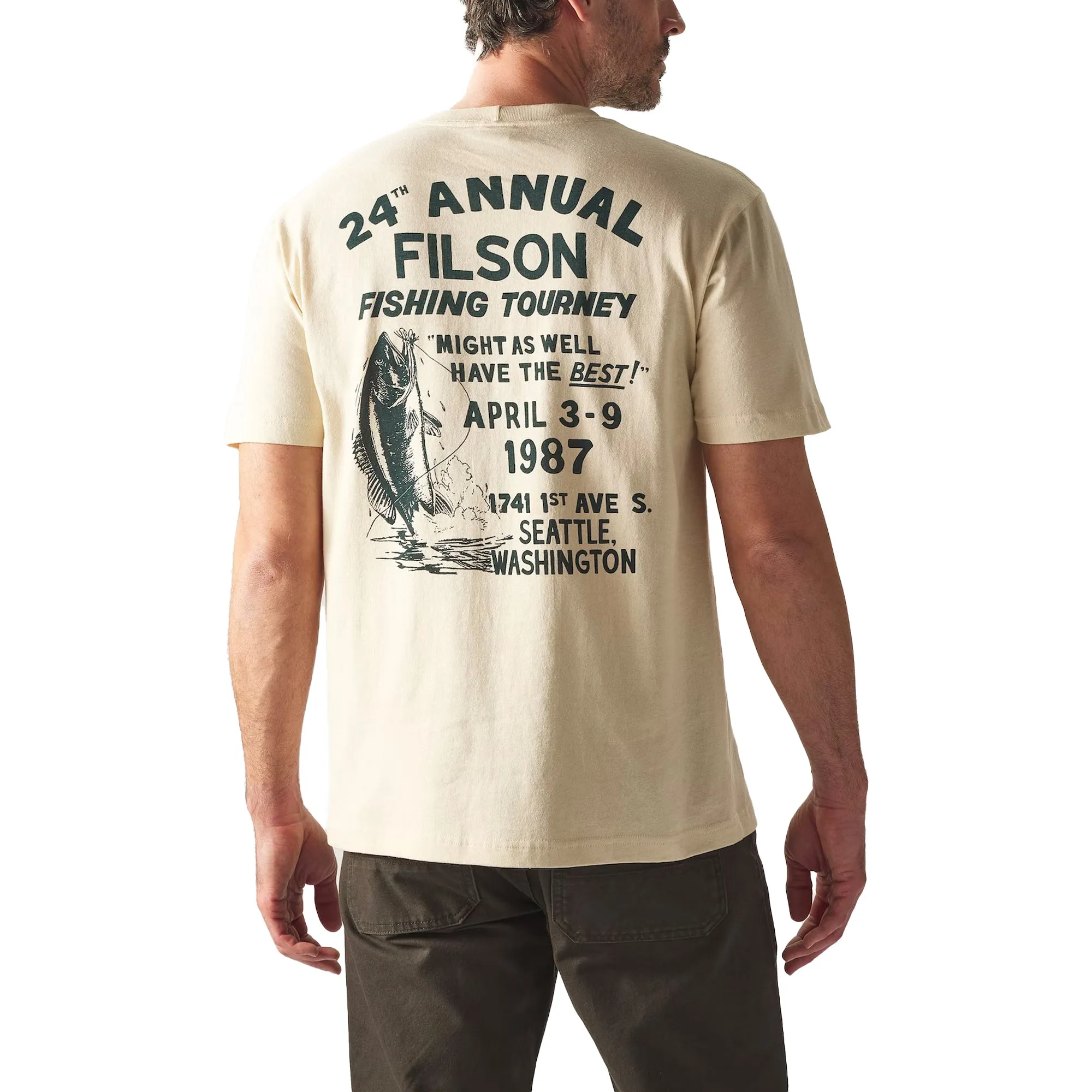 Filson Pioneer Graphic T-Shirt - Stone / Fishing Tournament