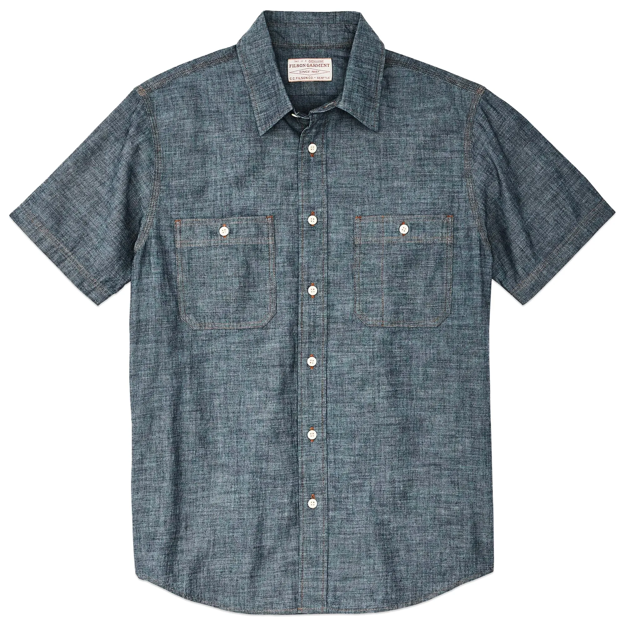 Filson Short Sleeve Indigo Chambray Shirt