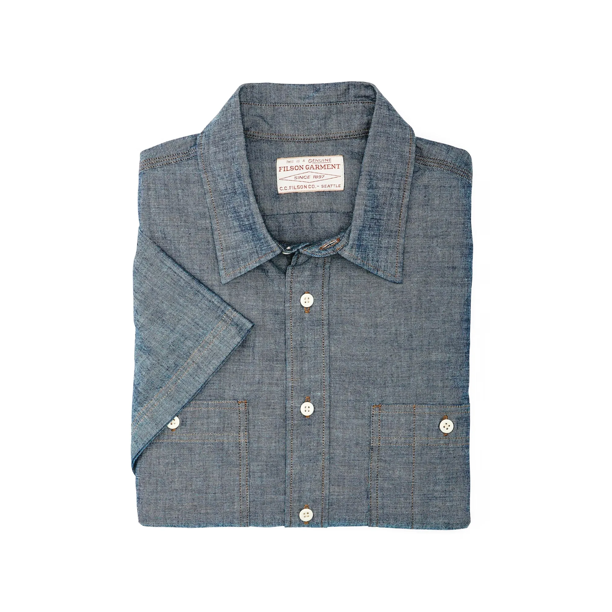 Filson Short Sleeve Indigo Chambray Shirt