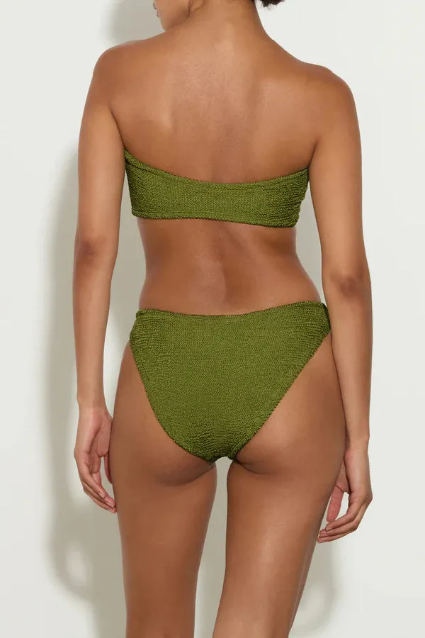 Gloria Bikini With Fabric Covered Hoops Metallic Moss