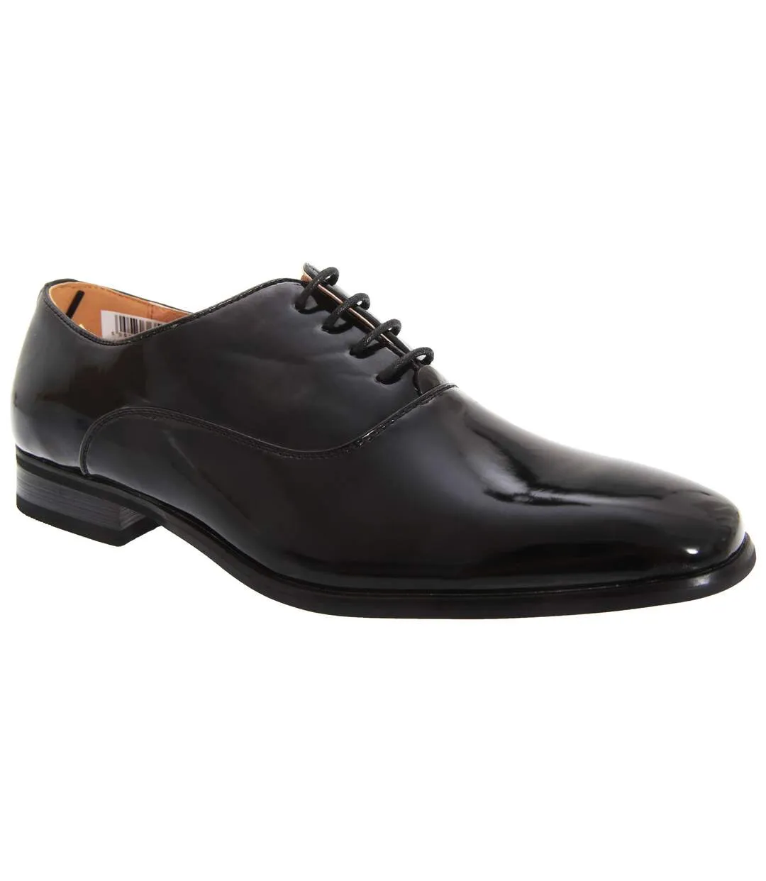 Goor Mens Patent PU With Leather Lining Lace-Up Oxford Tie Dress Shoes (Black Patent) - UTDF128