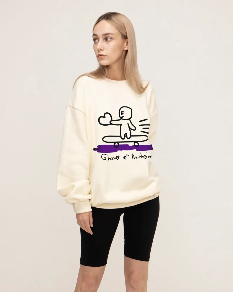 GRAVER  |[GRAVER]★HUMAN SKATE BOARD SMILE SWEATSHIRT