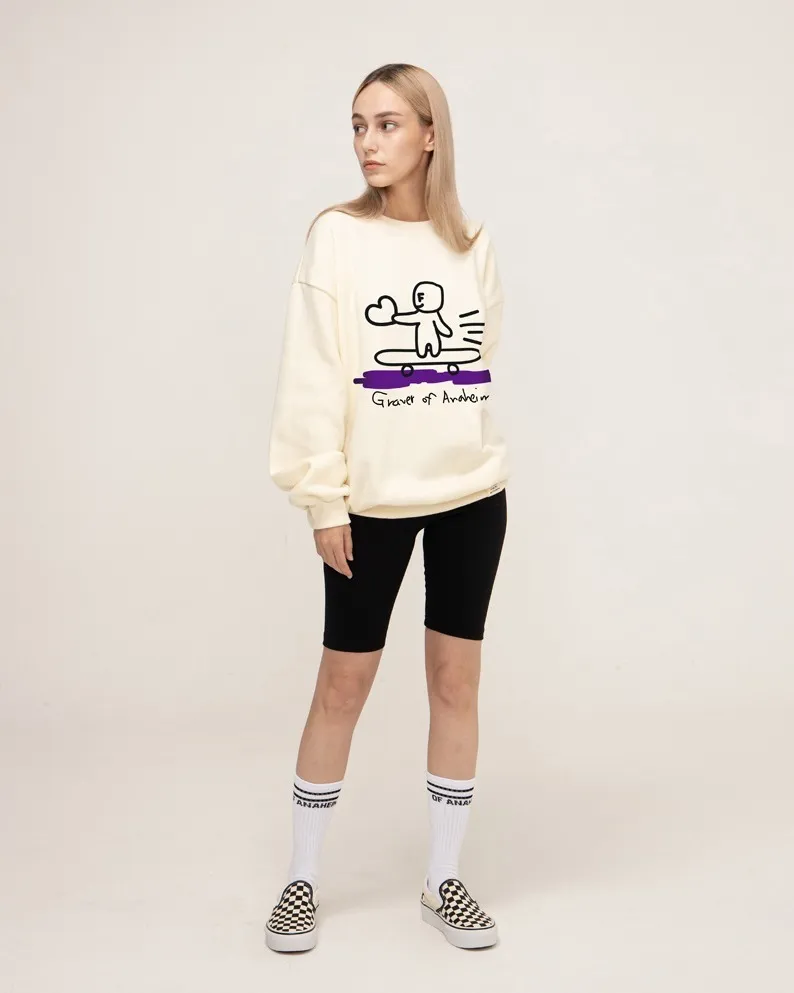 GRAVER  |[GRAVER]★HUMAN SKATE BOARD SMILE SWEATSHIRT