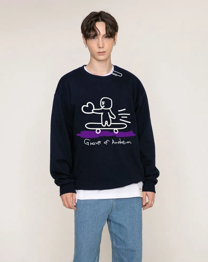 GRAVER  |[GRAVER]★HUMAN SKATE BOARD SMILE SWEATSHIRT