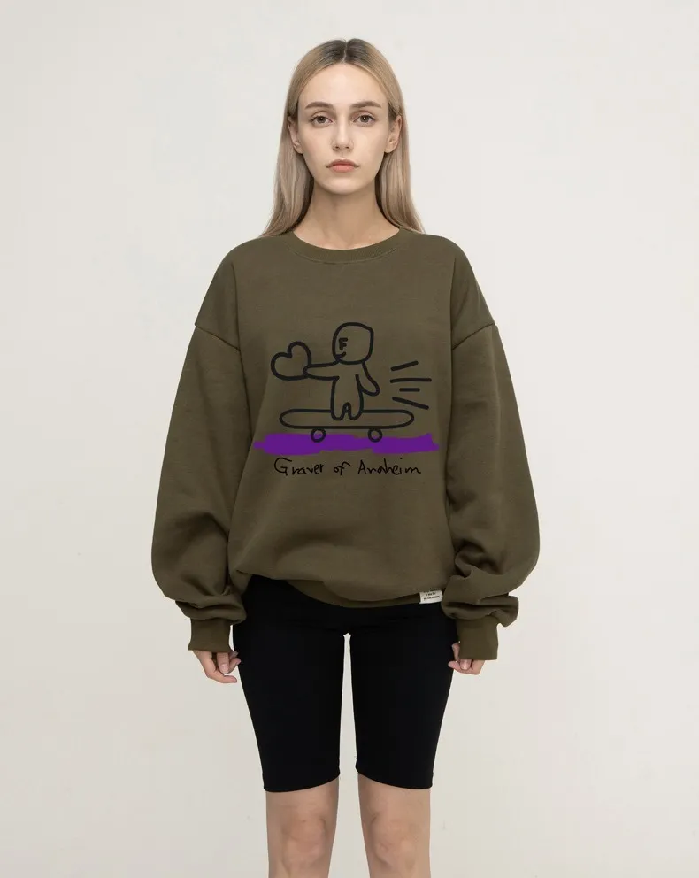 GRAVER  |[GRAVER]★HUMAN SKATE BOARD SMILE SWEATSHIRT