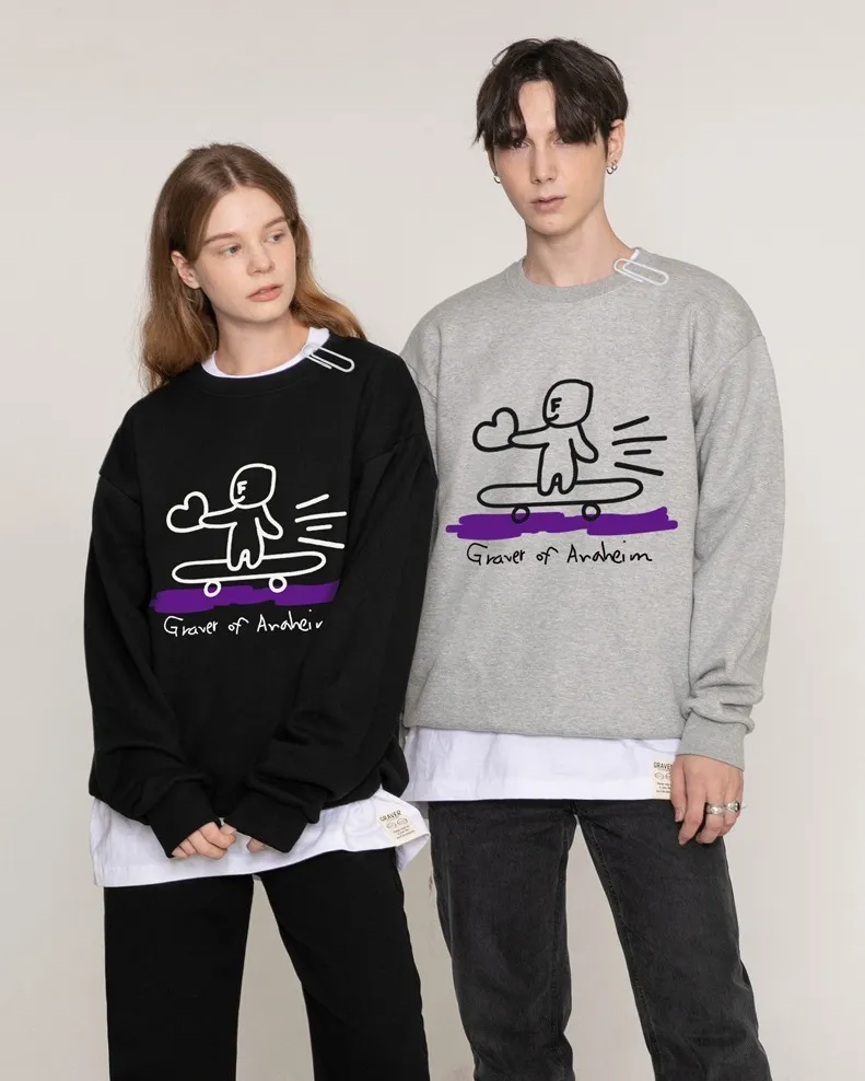 GRAVER  |[GRAVER]★HUMAN SKATE BOARD SMILE SWEATSHIRT