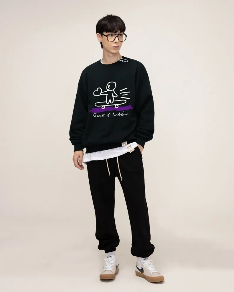 GRAVER  |[GRAVER]★HUMAN SKATE BOARD SMILE SWEATSHIRT