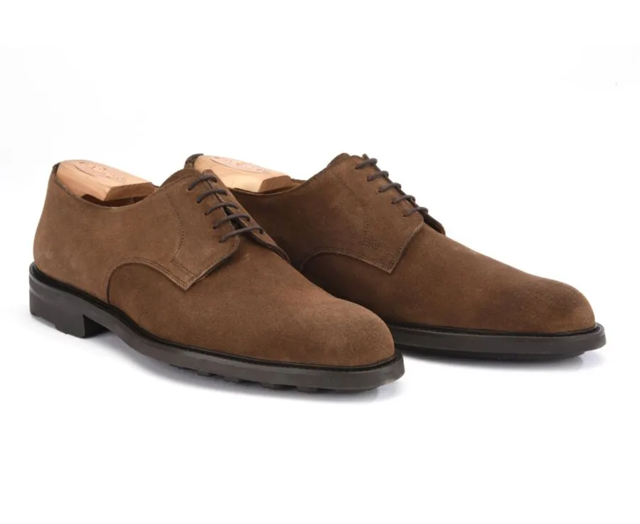 Havana Suede Derby Shoes - Rubber outsole - DOVER GOMME CITY II