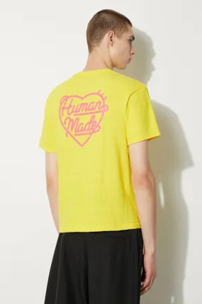 Human Made cotton t-shirt Color men’s yellow color with a print HM27CS007