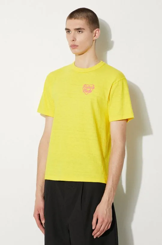 Human Made cotton t-shirt Color men’s yellow color with a print HM27CS007