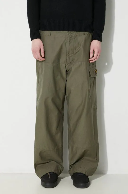 Human Made cotton trousers Military Easy Pants green color HM27PT002