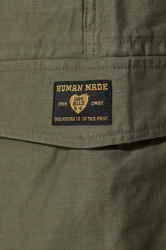 Human Made cotton trousers Military Easy Pants green color HM27PT002