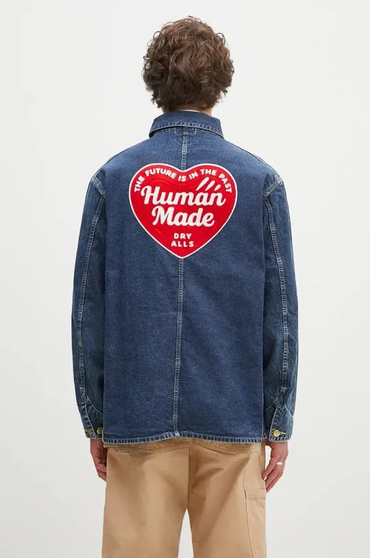 Human Made denim jacket Denim Coverall Jacket men's navy blue color HM28JK002