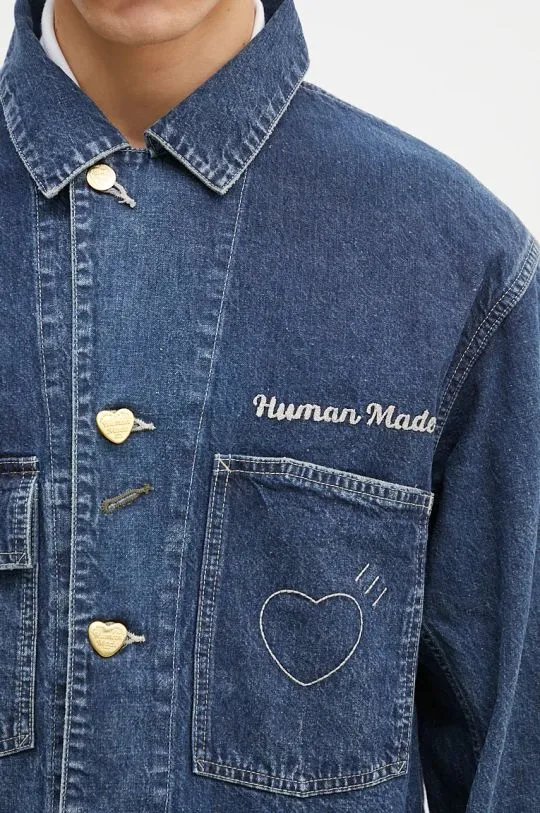 Human Made denim jacket Denim Coverall Jacket men's navy blue color HM28JK002