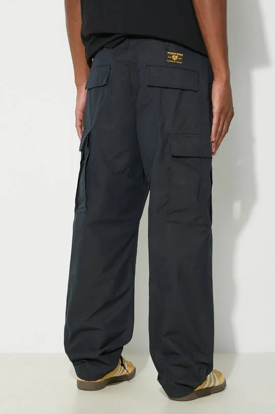 Human Made trousers Cargo Pants men's black color HM27PT001