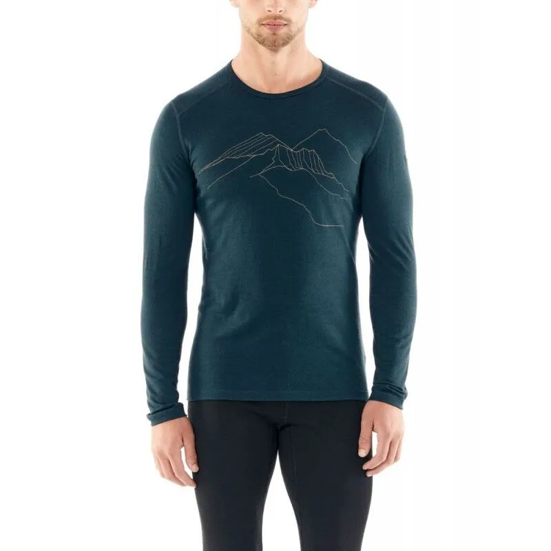 icebreaker  Mens 200 Oasis LS Crewe The Higher We Go - Intimo lana merinos - Uomo