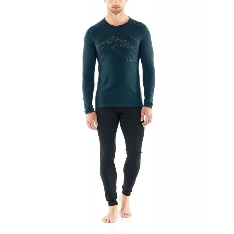 icebreaker  Mens 200 Oasis LS Crewe The Higher We Go - Intimo lana merinos - Uomo