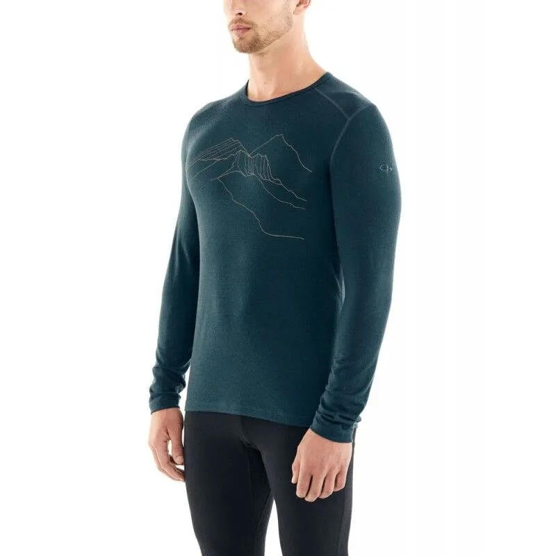 icebreaker  Mens 200 Oasis LS Crewe The Higher We Go - Intimo lana merinos - Uomo