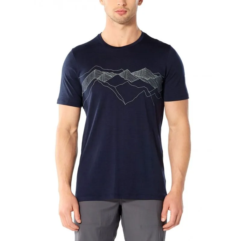 icebreaker  Tech Lite Short Sleeve Crewe Peak Patterns - Maglia merino - Uomo