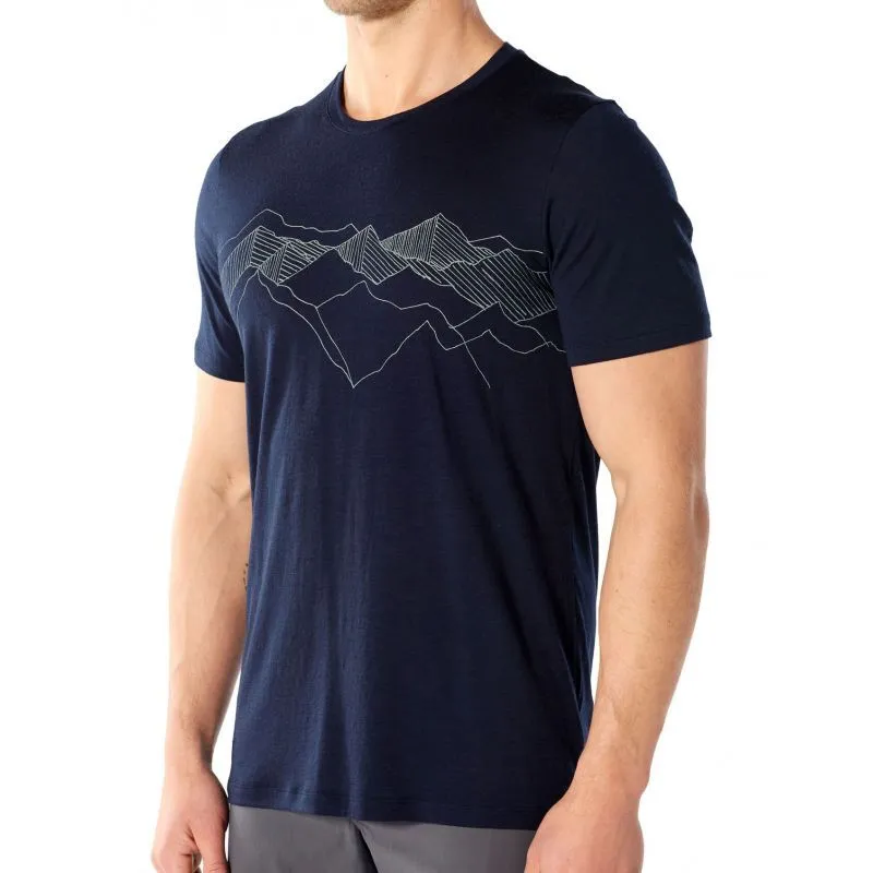 icebreaker  Tech Lite Short Sleeve Crewe Peak Patterns - Maglia merino - Uomo