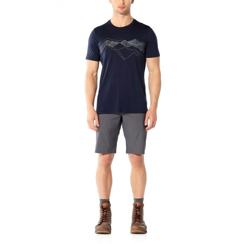 icebreaker  Tech Lite Short Sleeve Crewe Peak Patterns - Maglia merino - Uomo