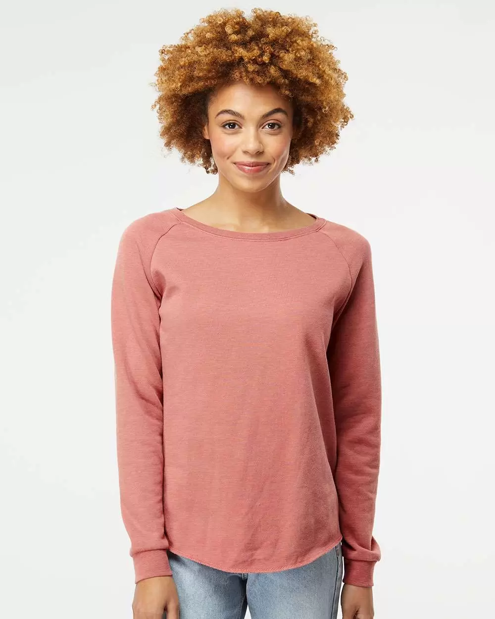 Independent Trading Co. PRM2000 Women's California Wave Wash Crewneck Sweatshirt SKU: PRM2000