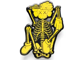 KAWS Skeleton Pin Yellow