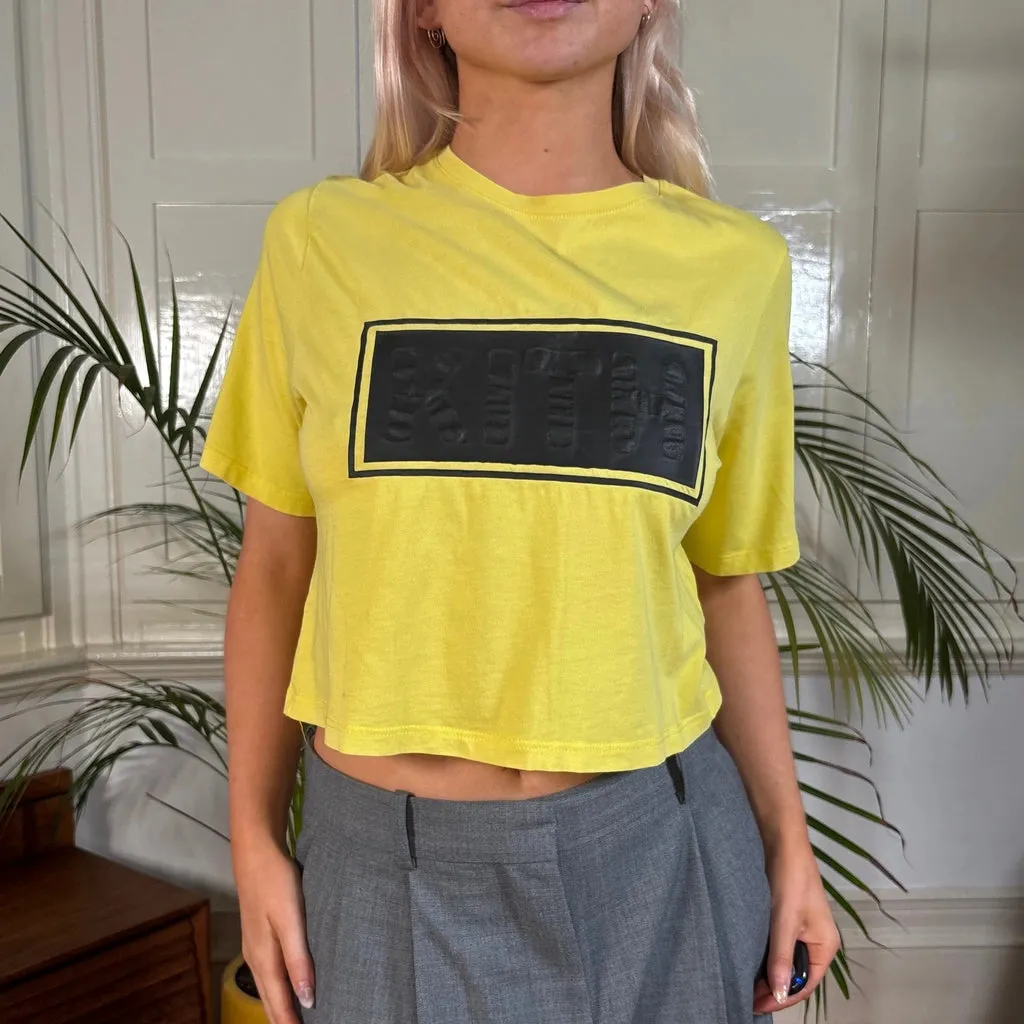 Kith Spellout Crop Top - XS Yellow Cotton